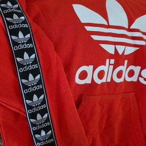 { ADIDAS } Originals Trefoil red hoodie *NWOT*